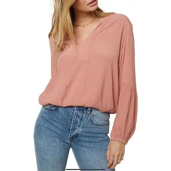 O'Neill Womens Pink Linetta Clip Dot Top Size Medium - Picture 1 of 6
